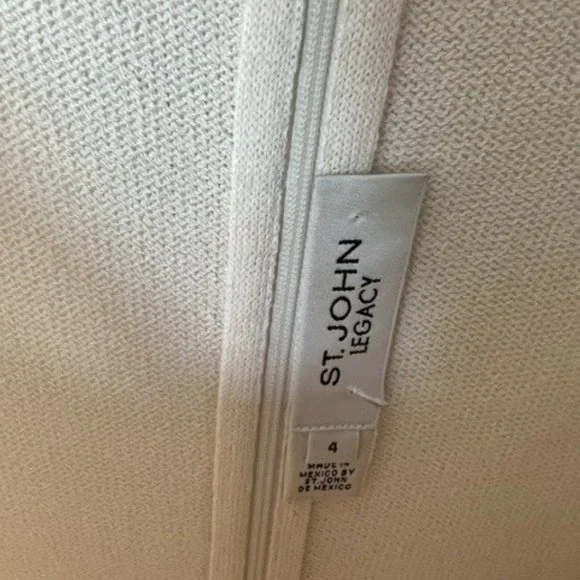 St John Knit, Cream with black trim, Sleeveless Dress - Size 4 - Picture 3 of 3